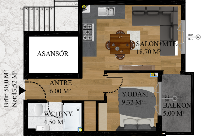 A Blok 50.00 m²
