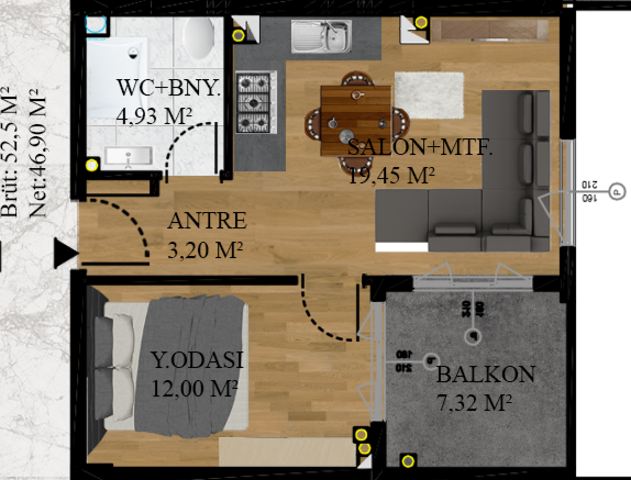 A Blok 52.50 m²